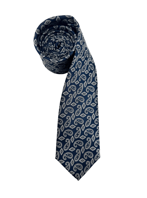 Blue Paisley Silk Tie