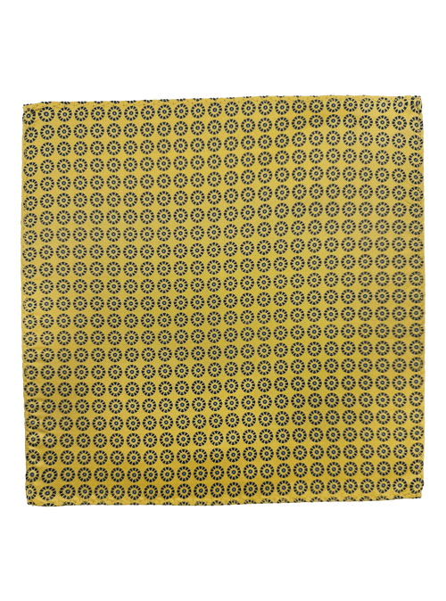 Yellow Circle Print Pocket Square