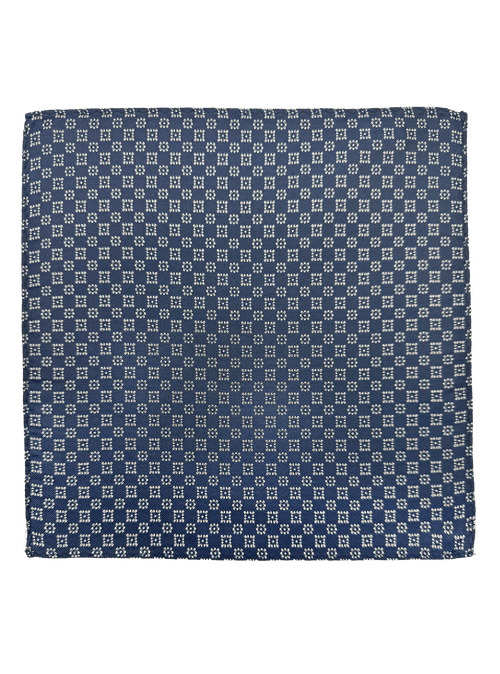 Navy Tile Print Pocket Square