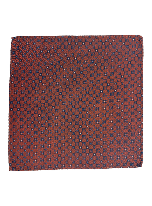 Red Tile Print Pocket Square