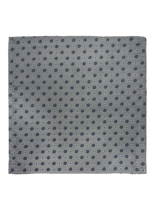Grey Tile Print Pocket Square