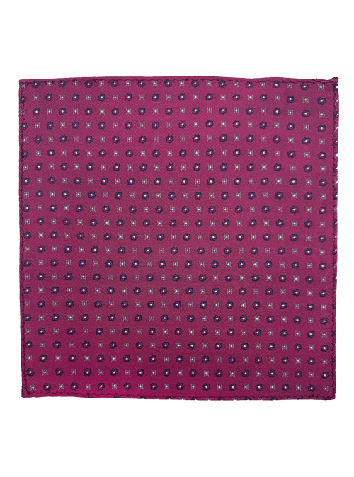 Fushcia Tile Print Pocket Square