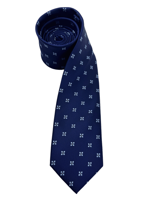 Blue Floral Silk Tie
