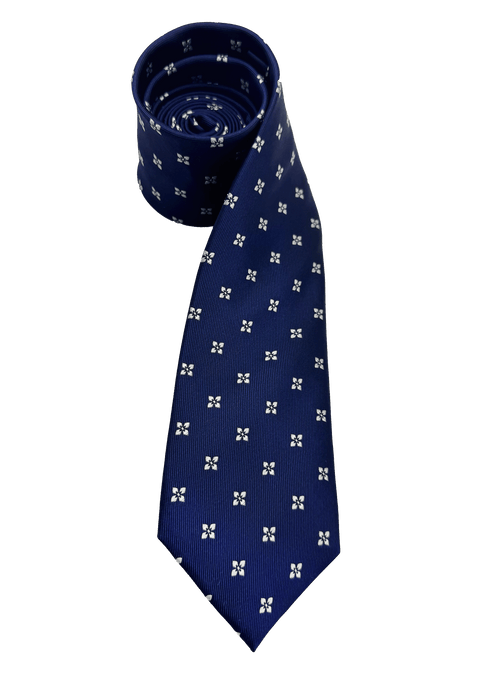 Navy Floral Silk Tie