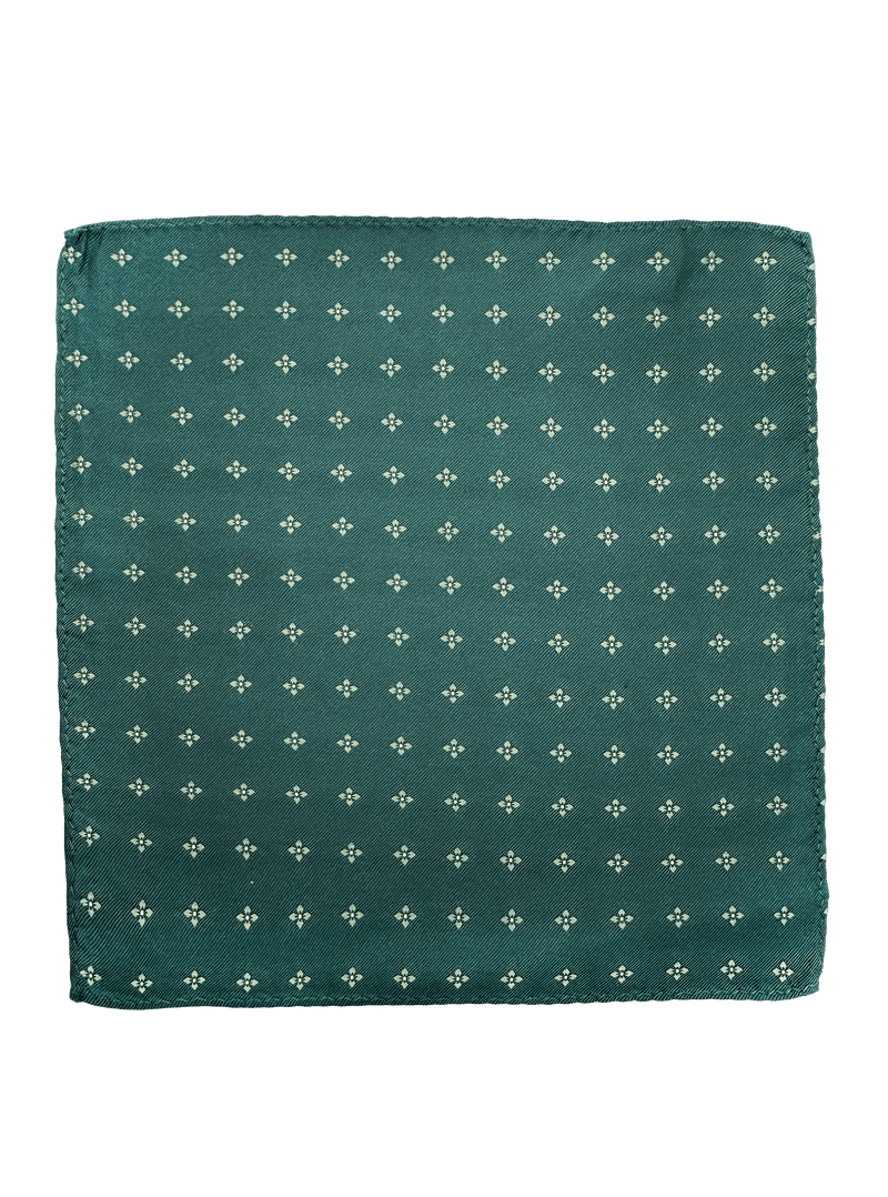 Green Floral Pocket Square