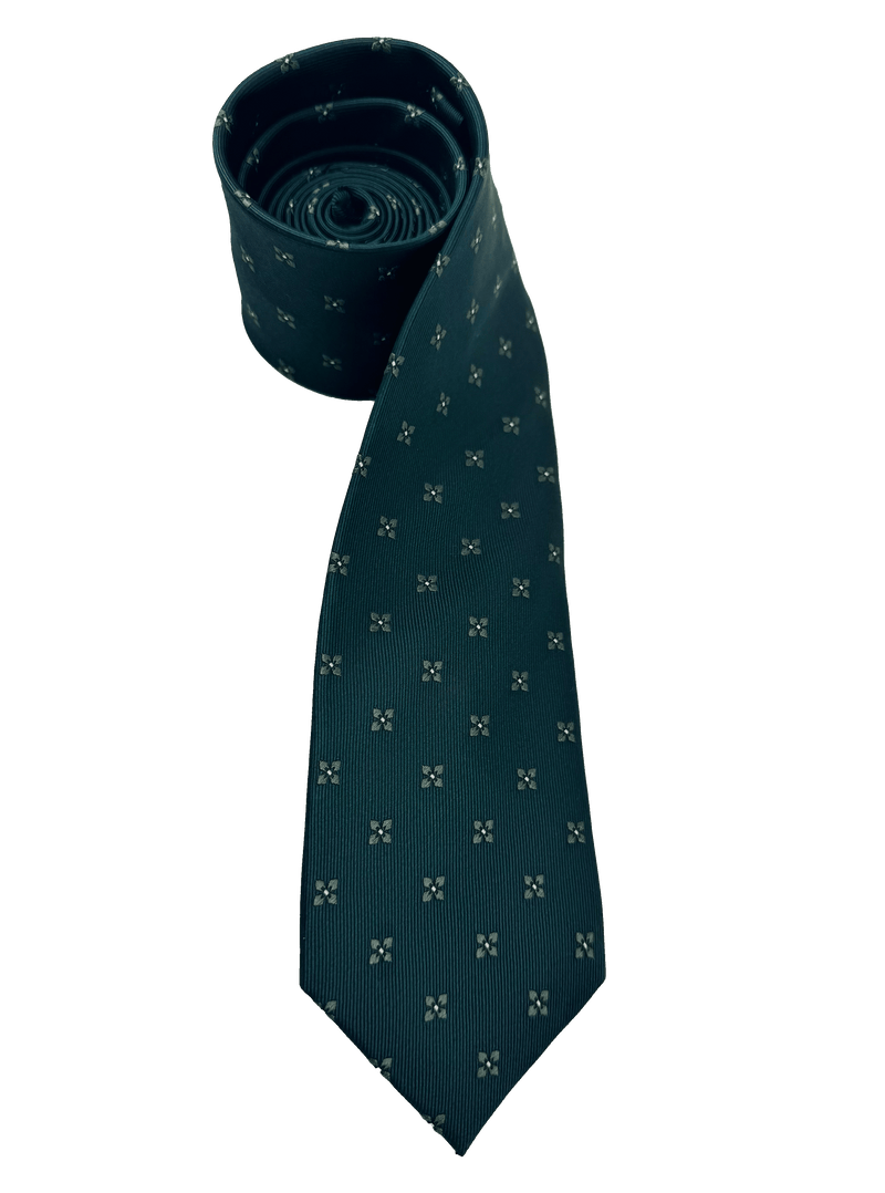 Green Floral Silk Tie