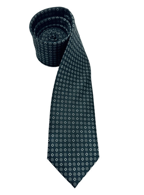 Green Tile Print Silk Tie