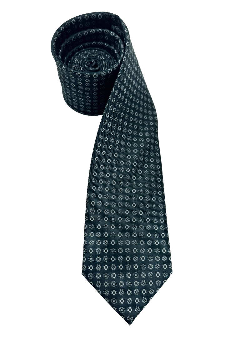 Green Tile Print Silk Tie