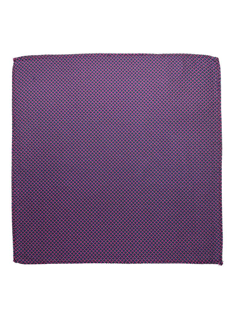 Navy Pink Woven Pocket Square